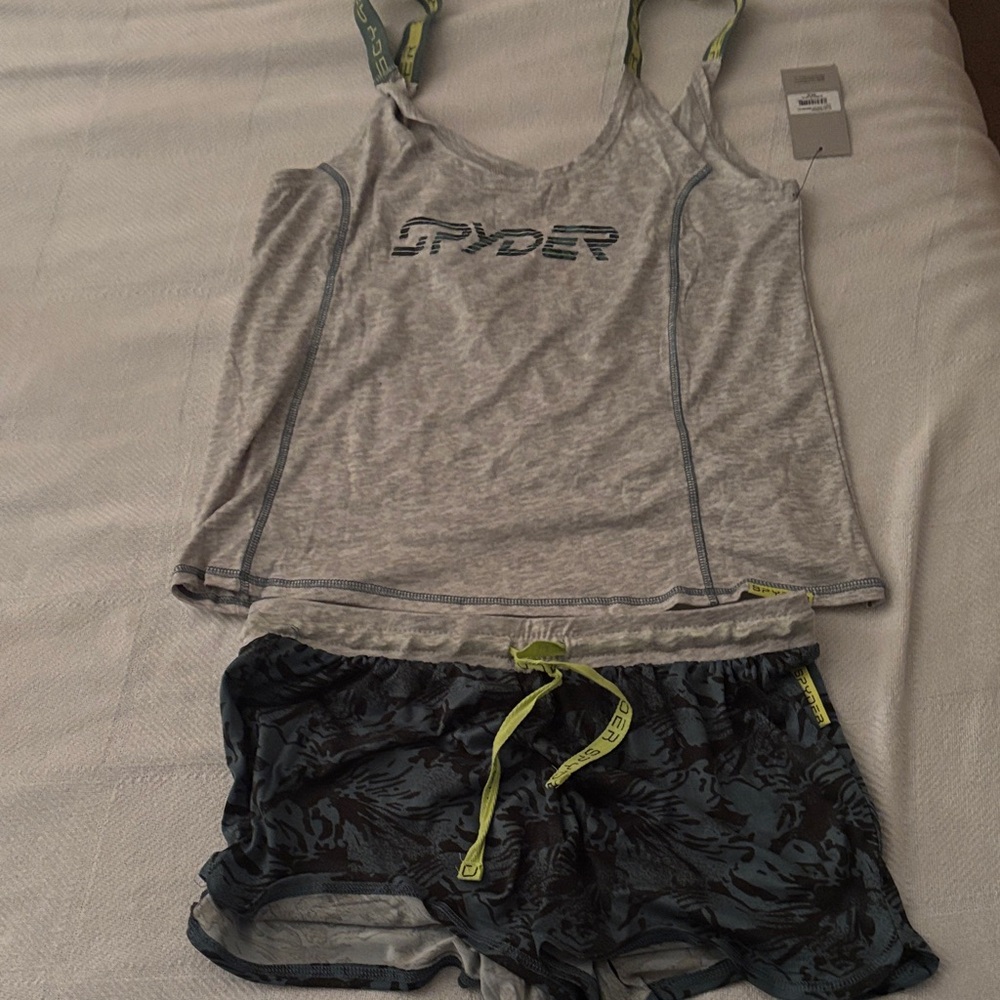 Spyder Light Gray and Dark Gray Activewear Set